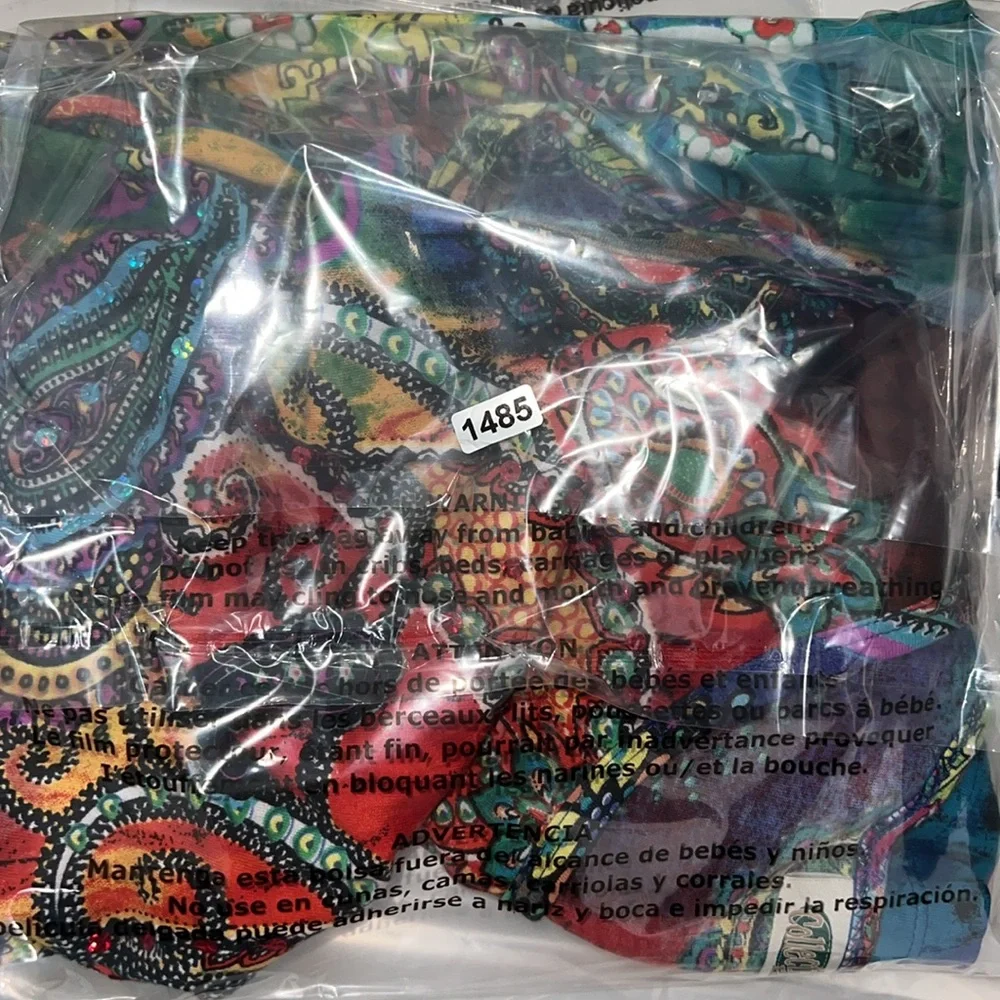 Vintage Y2K Collections Etc Colorful Sleeveless Paisley Sharkbite Boho Tunic Top - Picture 12 of 12